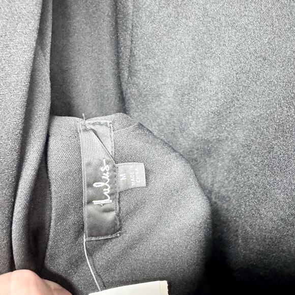 Lulus Dress Women Size Medium Black Backless Feather Trim Short Sleeve Mini - Picture 5 of 6